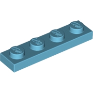 Lego destička 1x4, azurová střední (6070757)